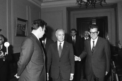Bulgarian-Iranian talks between the Chairmen of the council of ministers of Bulgaria Stanko Todorov and the Minister of Foreign Affairs of Iran Dr. Abbas Ali Khalatbari
